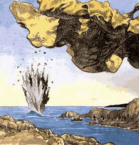 De tant en tant es dinamitaven les restes per aprofitar-ne el metall...