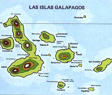 Plano de las islas Galpagos